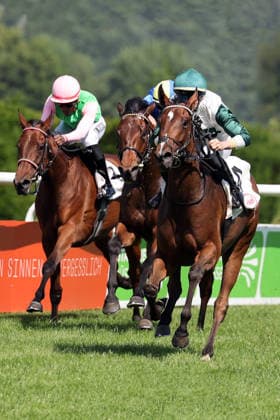 June 20, 2026, Düsseldorf, North Rhine-Westphalia, GER Kisha with Benjamin Marie wins at the Düsseldorf Grafenberg Racetrack Horse, jockey, Kisha, Marie, victory, finish line, finish 260620SG714DUESSELDORF JPG,detected_source_language