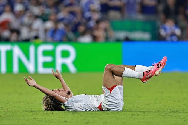 June 20, 2026, Monterrey, Mexico: Hannibal Mejbri of Tunisia injured during the match between Tunisia and Japan for the 2st round of the group F of the FIFA World Cup, WM, Weltmeisterschaft, Fussball 2026 at Monterrey Stadium on June 20, 2026 in Monterrey, Mexico. Photo: DiaEsportivo FIFA World Cup 2026, Tunisia Vs Japan, Monterrey, Mexico  - ZUMAh208 20260620_zsp_h208_053 Copyright: xHeulerxAndreyx