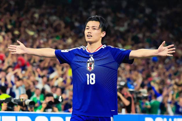 FIFA WORLD CUP 2026 TUNISIA VS JAPAN FIFA WORLD CUP 2026 TUNISIA VS JAPAN TUNISIA VS JAPAN 20062026 MONTERREY, NUEVO LEON Action photo of Ayase Ueda (No. 18) of Japan celebrating a goal during a Round 1 Group F match of the 2026 FIFA World Cup, held at Estadio Monterrey in Monterrey, Nuevo Leon Action photo of Ayase Ueda (No. 18) of Japan celebrating a goal, during a Round 1 Group F match of the 2026 FIFA World Cup, held at the Estadio Monterrey in Monterrey, Nuevo León. PHOTO BY IMAGENSHOP PHOTO AGENCY MONTERREY, NUEVO LEÓN, MEXICO,detected_source_language Copyright: xJORGExREYESx