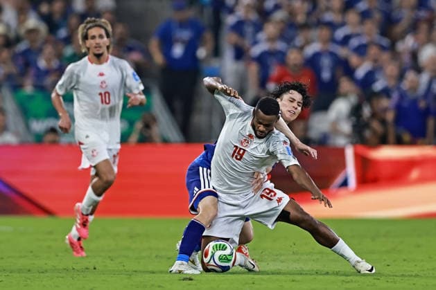June 20, 2026, Monterrey, Mexico: Rayan Ellouni of Tunisia battles for possession ball with Ao Tanaka of Japan during the match between Tunisia and Japan for the 2st round of the group F of the FIFA World Cup, WM, Weltmeisterschaft, Fussball 2026 at Monterrey Stadium on June 20, 2026 in Monterrey, Mexico. Photo: DiaEsportivo Monterrey Mexico - ZUMAh208 20260620_zsp_h208_079 Copyright: xHeulerxAndreyx