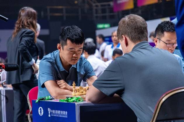 June 21, 2026, Hong Kong, Hong Kong, China: DING LIREN (CHI) duels VLADISLAV ARTEMIEV (RUS) during the Blitz quarterfinals at the 2026 FIDE World Team Rapid and Blitz Chess Championship in Hong Kong. Hong Kong China - ZUMAm298 0859646496st Copyright: xJamesxModestox