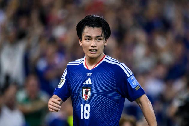 Fußball, FIFA WM 2026, Tunesien - Japan #7 June 29, 2026, Monterrey, Nuevo Leon, Mexico: Ayase Ueda of Japan celebrates his second goal during the FIFA World Cup, WM, Weltmeisterschaft, Fussball 2026 match between Tunisia and Japan. Tunisia hosted Japan at Monterrey Stadium on June 20, 2026 in Monterrey, Mexico Monterrey Mexico - ZUMAf196 20260629_zsp_f196_036 Copyright: xMartinxFonsecax