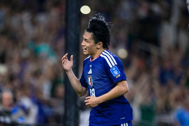 Fußball, FIFA WM 2026, Tunesien - Japan #7 June 29, 2026, Monterrey, Nuevo Leon, Mexico: Ayase Ueda of Japan celebrates his second goal during the FIFA World Cup, WM, Weltmeisterschaft, Fussball 2026 match between Tunisia and Japan. Tunisia hosted Japan at Monterrey Stadium on June 20, 2026 in Monterrey, Mexico Monterrey Mexico - ZUMAf196 20260629_zsp_f196_038 Copyright: xMartinxFonsecax