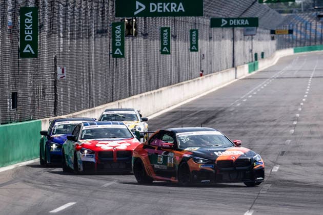 BMW M2 Cup, 1. + 2. Rennen DEKRA Lausitzring 2026 55 BMW M2 Racing, ME Motorsport: Noah Eichele, 4 BMW M2 Racing, Hofor Racing by Bonk Motorsport: Ben Marquart - picture by Gruppe C Photography Schipkau DEKRA Lausitzring Brandenburg Germany Copyright: xGruppexCxPhotographyx