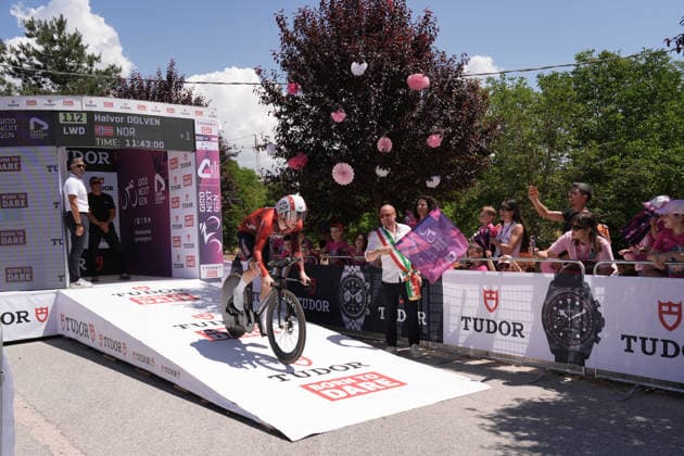 Firts rider Norway s Halvor Dolven of Lotto - Groupe Wanty during Stage 8 of the Giro Next Gen 2026 Individual Time Trial, from Villa Sant Angelo to L Aquila, Italy, Sunday, June 21, 2026.  Copyright: xMassimoxPaolone LaPressex