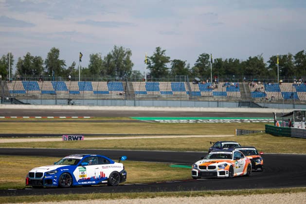BMW M2 Cup, 1. + 2. Rennen DEKRA Lausitzring 2026 45 BMW M2 Racing, Riller & Schnauck powered by Cerny Motorsport: Farin Megger, 77 BMW M2 Racing, ME Motorsport: Moritz Groneck - picture by Gruppe C Photography Schipkau DEKRA Lausitzring Germany Copyright: xGruppexCxPhotographyx