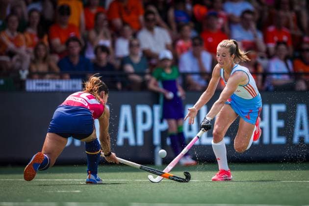 ROTTERDAM, 21-06-2026, HC Rotterdam, FIH Hockey Pro League Women, Season 2025-2026. Match between Netherlands and Spain (2nd match) , Picture shows Netherlands player Xan de Waard Netherlands - Spain (2nd match)  x204526005x Copyright: