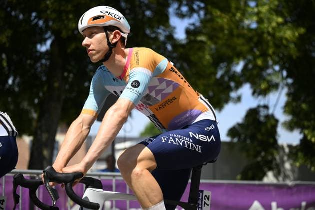 Baloise Belgium Tour 2026 Stage 5 HOEILAART, BELGIUM - JUNE 21 : Askey Lewis (GBR) of NSN Cycling Team before the start of the race during stage 5 of the 95th edition of Baloise Tour of Belgium an UCI ProSeries 2.Pro cycling road race stage for Men Elite of 183.6 km with start in Gingelom and finish in Hoeilaart on June 21, 2026 in Hoeilaart, Belgium, 21 06 2026 ( Motordriver Stephan Boone - Hoeilaart Belgium  Copyright: xTomasxSiskx