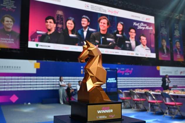 RECORD DATE NOT STATED FIDE World Team Rapid and Blitz Chess Championships 2026 - DAY 5 A trophy displaying at FIDE World Team Rapid and Blitz Chess Championships 2026 on June 21, 2026 in Hong Kong. (Photo by Kobe Li Nexpher Images) Hong Kong
