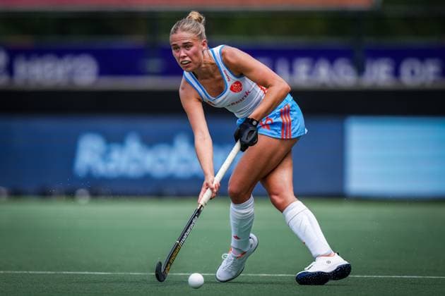 ROTTERDAM, 21-06-2026, HC Rotterdam, FIH Hockey Pro League Women, Season 2025-2026. Match between Netherlands and Spain (2nd match) , Picture shows Netherlands player Danique van der Veerdonk Netherlands - Spain (2nd match)  x204526660x Copyright: