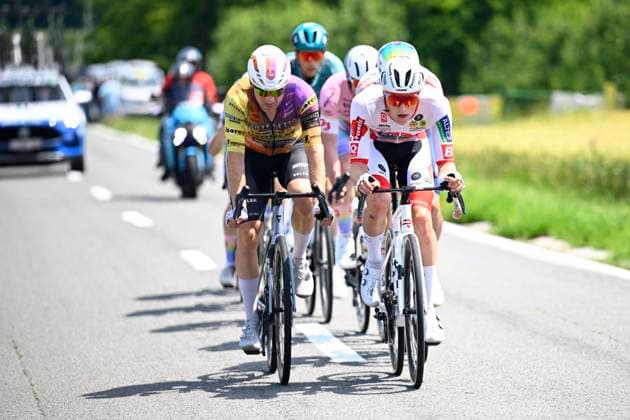 Baloise Belgium Tour 2026 Stage 5 HOEILAART, BELGIUM - JUNE 21 : De Bruyckere Kay (BEL) of Pauwels Sauzen - Altez Industriebouw Cycling Team leading the escape pack during stage 5 of the 95th edition of Baloise Tour of Belgium an UCI ProSeries 2.Pro cycling road race stage for Men Elite of 183.6 km with start in Gingelom and finish in Hoeilaart on June 21, 2026 in Hoeilaart, Belgium, 21 06 2026 ( Motordriver Stephan Boone - Hoeilaart Belgium  Copyright: xTomasxSiskx