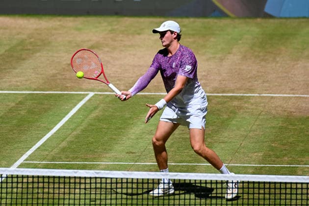 Joao Fonseca (BRA) spielt Vorhand TERRA WORTMANN Open 2026, Tennis, ATP, Tennis Herren Tennis Herren 500, Turnier, Hauptfeld, Finale, Doppel, 21.06.2026, TERRA WORTMANN Open 2026, Tennis, ATP, Tennis Herren 500, Turnier, Hauptfeld, Finale, Doppel, 21.06.2026 Halle *** Joao Fonseca (BRA) hits a forehand at the TERRA WORTMANN Open 2026, Tennis, ATP, Mens 500, Tournament, Main Draw, Final, Doubles, June 21, 2026, TERRA WORTMANN Open 2026, Tennis, ATP, Men’s 500, Tournament, Main Draw, Final, Doubles, June 21, 2026, Indoor,detected_source_language Copyright: xEibner-Pressefoto RobertxGertzenx EP_RGN