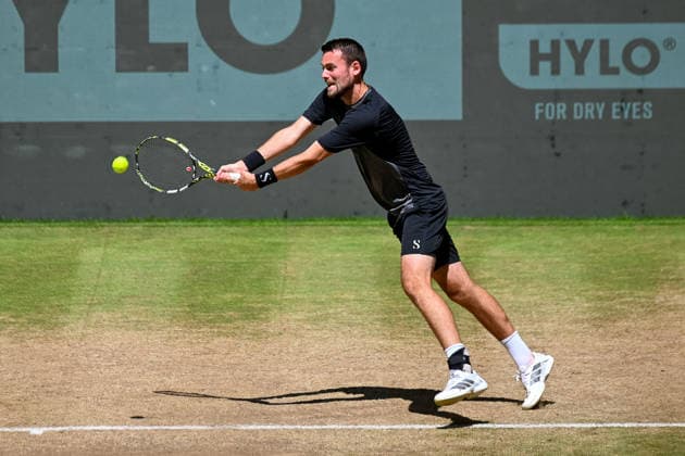 Theo Arribage (FRA) spielt mit der Rueckhand TERRA WORTMANN Open 2026, Tennis, ATP, Tennis Herren Tennis Herren 500, Turnier, Hauptfeld, Finale, Doppel, 21.06.2026, TERRA WORTMANN Open 2026, Tennis, ATP, Tennis Herren 500, Turnier, Hauptfeld, Finale, Doppel, 21.06.2026 Halle *** Theo Arribage (FRA) plays a backhand at the TERRA WORTMANN Open 2026, Tennis, ATP, Mens 500, Tournament, Main Draw, Final, Doubles, June 21, 2026, TERRA WORTMANN Open 2026, Tennis, ATP, Mens 500, Tournament, Main Draw, Final, Doubles, June 21, 2026, Indoor,detected_source_language Copyright: xEibner-Pressefoto RobertxGertzenx EP_RGN