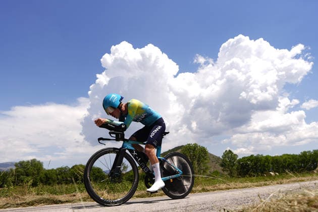 Italy s Simone Zanini of XDS Astana Development Team during Stage 8 of the Giro Next Gen 2026 Individual Time Trial, from Villa Sant Angelo to L Aquila, Italy, Sunday, June 21, 2026.  Copyright: xFabioxFerrari LaPressex