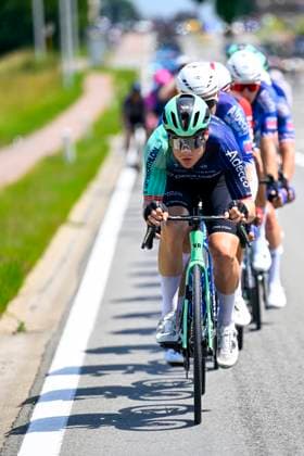 Baloise Belgium Tour 2026 Stage 5 HOEILAART, BELGIUM - JUNE 21 : Rider of Team Decathlon CMA CGM leading the peloton during stage 5 of the 95th edition of Baloise Tour of Belgium an UCI ProSeries 2.Pro cycling road race stage for Men Elite of 183.6 km with start in Gingelom and finish in Hoeilaart on June 21, 2026 in Hoeilaart, Belgium, 21 06 2026 ( Motordriver Stephan Boone - Hoeilaart Belgium  Copyright: xTomasxSiskx