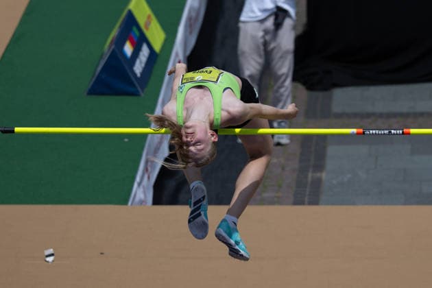 ESSEN, GERMANY - JUNE 21: Evers Carolin (SV Werder Bremen, GER - High Jump) during the Tag der Überflieger at Essen on June 21, 2026 in Essen, Germany. Germany Copyright: xPeterxWeberx