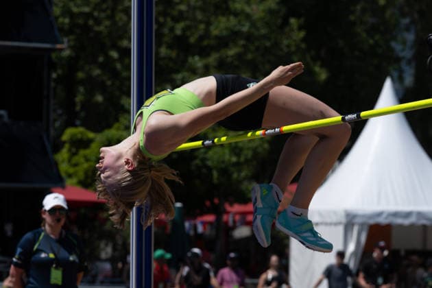 ESSEN, GERMANY - JUNE 21: Evers Carolin (SV Werder Bremen, GER - High Jump) during the Tag der Überflieger at Essen on June 21, 2026 in Essen, Germany. Germany Copyright: xPeterxWeberx