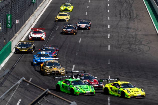 DTM, 5. + 6. Rennen DEKRA Lausitzring 2026 91 Porsche 911 GT3 R (992), Manthey: Thomas Preining, 90 Porsche 911 GT3 R (992), Manthey: Ricardo Feller- picture by Gruppe C Photography Schipkau DEKRA Lausitzring Brandenburg Germany Copyright: xGruppexCxPhotographyx