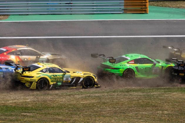 DTM, 5. + 6. Rennen DEKRA Lausitzring 2026 48 Mercedes-AMG GT3 EVO, Winward Racing: Jules Gounon, 90 Porsche 911 GT3 R (992), Manthey: Ricardo Feller- picture by Gruppe C Photography Schipkau DEKRA Lausitzring Brandenburg Germany Copyright: xGruppexCxPhotographyx