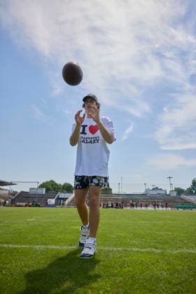 Frankfurt Galaxy - Prag Lions, American Football, European Football Alliance (EFA), Saison 2026, 21.06.2026. 12 Ethan Garbers (QB, Frankfurt Galaxy) vor dem Spiel zwischen Frankfurt Galaxy und Prague Lions in der European Football Alliance (EFA) in Frankfurt am Main, Deutschland. Hessen Deutschland *** Frankfurt Galaxy vs. Prague Lions, American Football, European Football Alliance (EFA), 2026 Season, June 21, 2026, 12 PRGatFGY_SCHRICK_DSK_4640