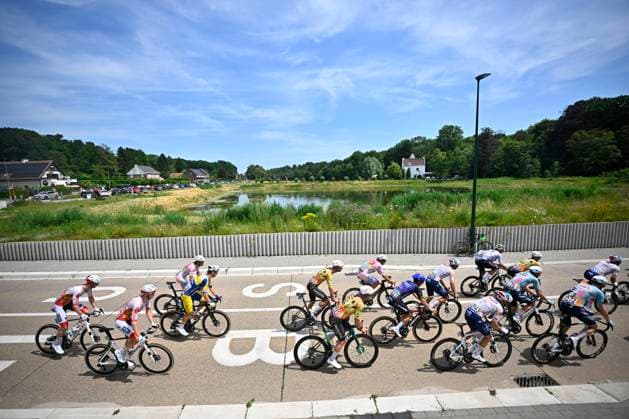 Baloise Belgium Tour 2026 Stage 5 HOEILAART, BELGIUM - JUNE 21 : Vanthourenhout Michael (BEL) of Pauwels Sauzen - Altez Industriebouw Cycling Team, Geeraerts Ferre (BEL) of Team Flanders - Baloise, Lauryssen Yorben (BEL) of Tarteletto Isorex, Vermoote Jelle (BEL) of Tarteletto Isorex in action during stage 5 of the 95th edition of Baloise Tour of Belgium an UCI ProSeries 2.Pro cycling road race stage for Men Elite of 183.6 km with start in Gingelom and finish in Hoeilaart on June 21, 2026 in Hoeilaart, Belgium, 21 06 2026 ( Motordriver Stephan Boone - Hoeilaart Belgium  Copyright: xTomasxSiskx