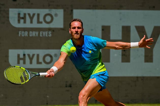 Albano Olivetti (FRA) spielt Vorhand TERRA WORTMANN Open 2026, Tennis, ATP, Tennis Herren Tennis Herren 500, Turnier, Hauptfeld, Finale, Doppel, 21.06.2026, TERRA WORTMANN Open 2026, Tennis, ATP, Tennis Herren 500, Turnier, Hauptfeld, Finale, Doppel, 21.06.2026 Halle *** Albano Olivetti (FRA) hits a forehand at the TERRA WORTMANN Open 2026, Tennis, ATP, Mens 500, Tournament, Main Draw, Final, Doubles, June 21, 2026, TERRA WORTMANN Open 2026, Tennis, ATP, Mens 500, Tournament, Main Draw, Final, Doubles, June 21, 2026, Indoor,detected_source_language Copyright: xEibner-Pressefoto RobertxGertzenx EP_RGN