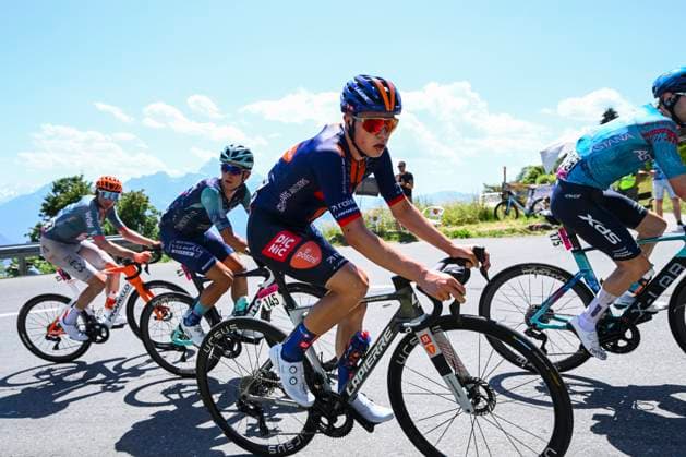 Tour de Suisse 2026 Stage 5 VILLARS-SUR-OLLON, SWITZERLAND - JUNE 21 : Koerdt Bjorn (GBR) of Team Picnic PostNL in action during stage 5 of the 89th edition of Tour de Suisse an UCI World Tour 2.UWT cycling road race stage for Men Elite of 151.1 km with start in Villars-sur-Ollon and finish in Villars-sur-Ollon on June 21, 2026 in Villars-sur-Ollon, Switzerland, 21 06 2026 ( Motordriver Guy De Vuyst - Villars-sur-Ollon Switzerland  Copyright: xVincentxKalutx