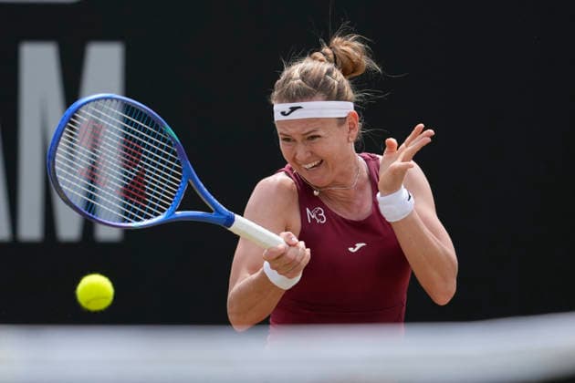 Lexus Nottingham Open - Day Seven Marie Bouzkova competes during the singles final match at the 2026 Lexus Nottingham Open Women s tennis tournament at the Nottingham Tennis Centre in Nottingham, England, on June 21, 2026. Nottingham United Kingdom  Copyright: xOwenxHammondx originalFilename:hammond-2026lexu260621_npe6b.jpg