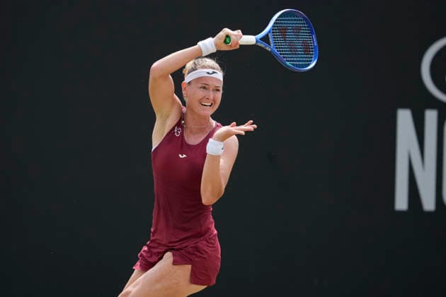 Lexus Nottingham Open - Day Seven Marie Bouzkova competes during the singles final match at the 2026 Lexus Nottingham Open Women s tennis tournament at the Nottingham Tennis Centre in Nottingham, England, on June 21, 2026. Nottingham United Kingdom  Copyright: xOwenxHammondx originalFilename:hammond-2026lexu260621_npFjB.jpg