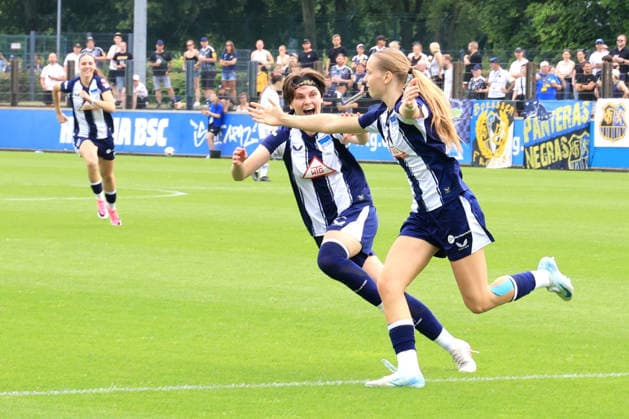 DEU, DFL, 1. FBL Frauen, Hertha BSC vs 1.FC Saarbruecken, 21.06.2026, Amateurstadion, Berlin, DEU, DFL, 1. FBL Frauen, Hertha BSC vs 1.FC Saarbruecken, im Bild 1: 0 durch ELFIE WELLHAUSEN (Hertha BSC Frauen 11) *** DEU, DFL, 1st Womens Bundesliga, Hertha BSC vs. 1 FC Saarbrücken, June 21, 2026, Amateur Stadium, Berlin, DEU, DFL, 1st Womens Bundesliga, Hertha BSC vs. 1 FC Saarbrücken, pictured nordphotoxGmbHx xEngler nph00076