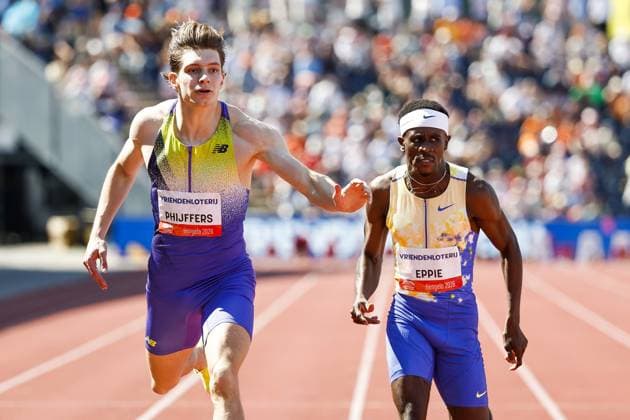 HENGELO - (lr) Jonas Phijffers (Netherlands), Lee Bhekempilo Eppie (Botswana) in action in the 400 meters at the 45th edition of the FBK Games. The Netherlands most important international athletics competition is taking place in Hengelo. VINCENT JANNINK ANP xVIxANPxSportx xxANPxIVx 561587215 originalFilename: 561587215.jpg