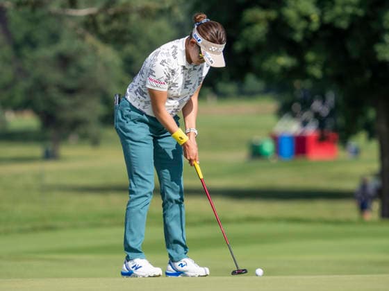 BELMONT, MI - JUNE 21: Chizzy Iwai of Japan putts the ball during the final round of the LPGA, Golf Damen Meijer LPGA Classic for Simply Give on June 21, 2026, at Blythefield Country Club in Belmont, Michigan. (Photo by Joseph Weiser Icon Sportswire) GOLF: JUN 21 LPGA Meijer LPGA Classic for Simply Give EDITORIAL USE ONLY Icon260621007