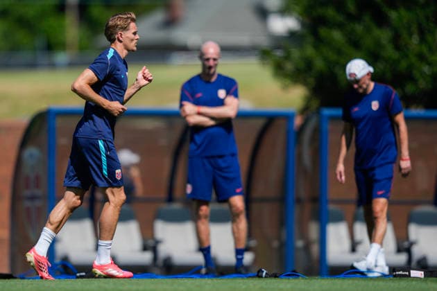 Fotball-VM 2026 Greensboro, USA 20260621. Norges Martin odegaard under en trening med Norges herrelandslag i fotball pa The University of North Carolina Greensboro (UNCG). Foto: Fredrik Varfjell NTB Greensboro USA EDITORIAL USE ONLY. RESTRICTED USE FOR BETTING COMPANIES Ref:_SPOIeB_OREucwM.jpg *** 2026 World Cup in Greensboro, USA 20260621 Norway’s Martin Ødegaard during a training session with the Norwegian men’s national soccer team at the University of North Carolina Greensboro (UNCG). Photo  Copyright: xFredrikxVarfjellx xNTBx