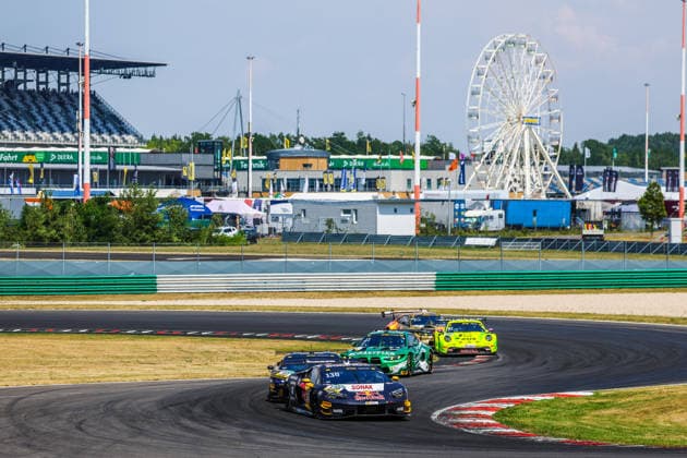 DTM, 5. + 6. Rennen DEKRA Lausitzring 2026 130 Lamborghini Temerario GT3, ABT Sportsline: Luca Engstler, 11 BMW M4 GT3 Evo, Schubert Motorsport: Marco Wittmann- picture by Gruppe C Photography Schipkau DEKRA Lausitzring Brandenburg Germany Copyright: xGruppexCxPhotographyx