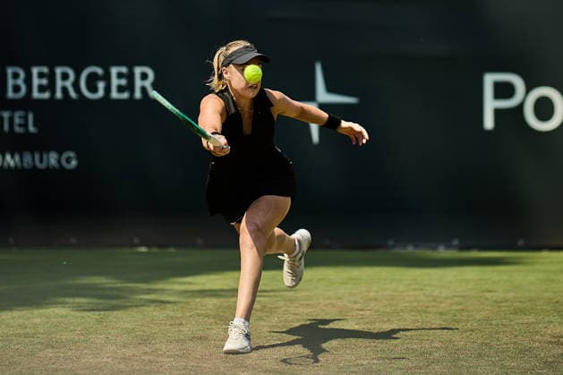 June 21, 2026, Bad Homburg, Hessen, Germany: Anna Blinkova returns with forehand to Solana Sierra of Argentina during the BAD HOMBURG OPEN powered by SOLARWATTT- WTA500 - Womens Tennis, 21.6.2026 in Bad Homburg (Tennis-Club Bad Homburg), Germany - Photo: Tennis 2026: Bad Homburg Open - WTA500: SIERRA 3:6 7:5 6:4 BLINKOVA  - ZUMAs343 20260621_zsp_s343_028 Copyright: xMathiasxSchulzx