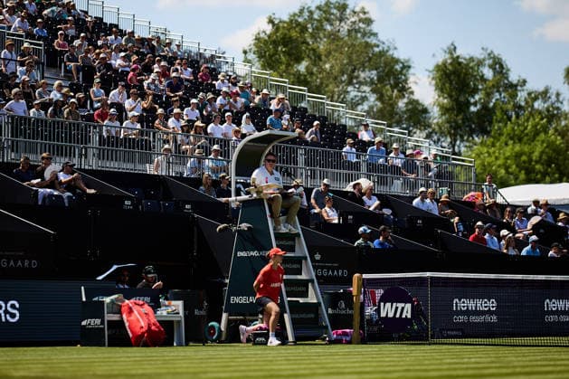 June 21, 2026, Bad Homburg, Hessen, Germany: Leylah Fernandez of Canada returns with backhand to Katie Boulter of Great Britain during the BAD HOMBURG OPEN powered by SOLARWATTT- WTA500 - Womens Tennis, 21.6.2026 in Bad Homburg (Tennis-Club Bad Homburg), Germany - Photo: Tennis 2026: Bad Homburg Open - WTA500: FERNANDEZ 6:7 6:3 6:3 BOULTER  - ZUMAs343 20260621_zsp_s343_073 Copyright: xMathiasxSchulzx
