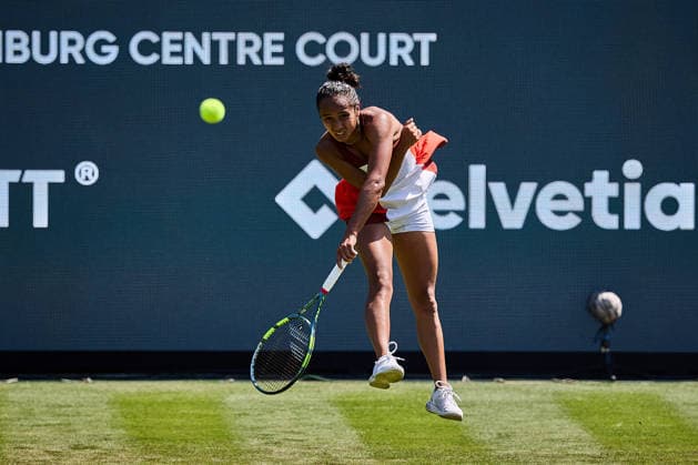 June 21, 2026, Bad Homburg, Hessen, Germany: Leylah Fernandez of Canada serves to Katie Boulter of Great Britain during the BAD HOMBURG OPEN powered by SOLARWATTT- WTA500 - Womens Tennis, 21.6.2026 in Bad Homburg (Tennis-Club Bad Homburg), Germany - Photo: Tennis 2026: Bad Homburg Open - WTA500: FERNANDEZ 6:7 6:3 6:3 BOULTER  - ZUMAs343 20260621_zsp_s343_077 Copyright: xMathiasxSchulzx