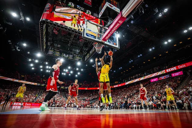 Basketball München 21.06.2026 Saison 2025 2026 EasyCredit BBL 1. Bundesliga Playoffs Finale Spiel 5 Männer, Herren FC Bayern München - Alba Berlin J wan Roberts (Alba Berlin, No.13) *** Basketball Munich June 21, 2026 2025–2026 Season EasyCredit BBL 1 Bundesliga Playoffs Finals Game 5 Mens Division