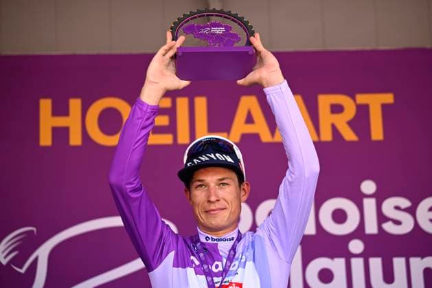 Baloise Belgium Tour 2026 Stage 5 HOEILAART, BELGIUM - JUNE 21 : Philipsen Jasper (BEL) of Alpecin Premier Tech on the podium during stage 5 of the 95th edition of Baloise Tour of Belgium an UCI ProSeries 2.Pro cycling road race stage for Men Elite of 183.6 km with start in Gingelom and finish in Hoeilaart on June 21, 2026 in Hoeilaart, Belgium, 21 06 2026 ( Motordriver Stephan Boone - Hoeilaart Belgium  Copyright: xTomasxSiskx