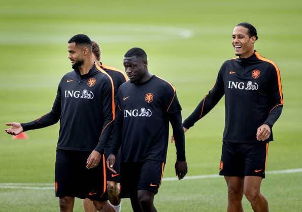 KANSAS CITY - Cody Gakpo of the Netherlands, Brian Brobbey of the Netherlands, and Virgil van Dijk of the Netherlands during a training session of the Dutch national team, Nationalteam at the KC Current Training Facility on June 21, 2026, in Kansas City. The Dutch national team is preparing for the match against Tunisia at the FIFA World Cup, WM, Weltmeisterschaft, Fussball KOEN VAN WEEL ANP xVIxANPxSportx xxANPxIVx 561592639 originalFilename: 561592639.jpg