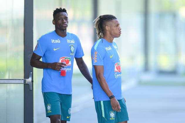 Fußball, WM 2026, 20260621, Training Brasilien. Im Bild v.l. Luiz HENRIQUE (Brasilien, 21), Danilo SANTOS (Brasilien, 18). Morristown RWJBarnabas Health - Red Bulls P New Jersey Vereinigte Staaten von Amerika *** Soccer, 2026 World Cup, 20260621, Brazil Training. Pictured from left Copyright: Passion2Press MarkusxFischerx