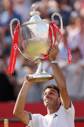 Francisco Cerundolo of Argentina celebrates with the trophy HSBC Queen s Club Championships, Day Sixteen, Tennis, Queen s Club, West Kensington, London, UK - 21 Jun 2026London Queen s Club United Kingdom  Copyright: xEllaxLing Shutterstockx 16929308aw