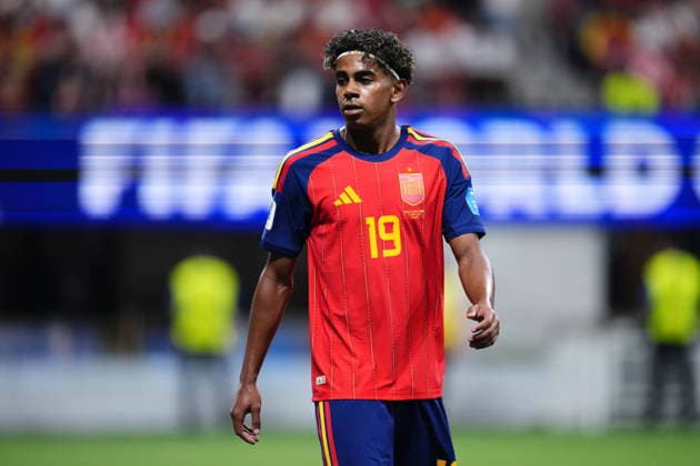 Spain v Saudi Arabia - FIFA World Cup, WM, Weltmeisterschaft, Fussball 2026 - Group H ATLANTA, USA - JUNE 21: Lamine Yamal of Spain looks on during the 2026 FIFA World Cup First Stage Group H match between Spain and Saudi Arabia at Mercedes-Benz Stadium (Atlanta Stadium) in Atlanta, Georgia, United States on June 21, 2026. Jose Hernandez Anadolu Georgia United States. Editorial use only. Please get in touch for any other usage.  Copyright: x2026xAnadoluxJosexHernandezx