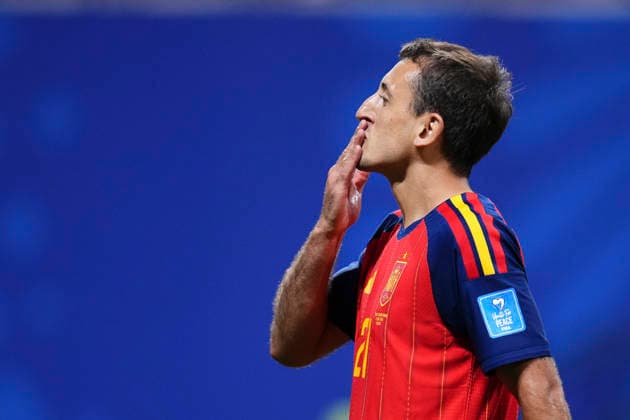 Sport Bilder des Tages Spain v Saudi Arabia: Group H - FIFA World Cup, WM, Weltmeisterschaft, Fussball 2026 Mikel Oyarzabal of Spain celebrates after scoring his team s second goal during the FIFA World Cup 2026 Group H match between Spain and Saudi Arabia at Atlanta Stadium on June 21, 2026 in Atlanta, Georgia. Atlanta GA United States  Copyright: xJosexBretonx originalFilename:bretonhernandez-spainvsa260621_np975.jpg