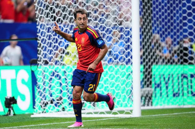 Sport Bilder des Tages Spain v Saudi Arabia: Group H - FIFA World Cup, WM, Weltmeisterschaft, Fussball 2026 Mikel Oyarzabal of Spain celebrates after scoring his team s second goal during the FIFA World Cup 2026 Group H match between Spain and Saudi Arabia at Atlanta Stadium on June 21, 2026 in Atlanta, Georgia. Atlanta GA United States  Copyright: xJosexBretonx originalFilename:bretonhernandez-spainvsa260621_npMZc.jpg