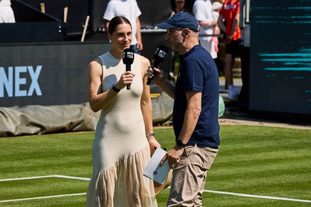 June 21, 2026, Bad Homburg, Hessen, Deutschland: Tennis: Bad Homburg Open, Abschiedsspiel von A. Kerber, Kerber (Deutschland) - Ivanovic (Serbien): Andrea Petkovic und Matthias Stach vor dem Walk on Court Tennis 2026: Bad Hombug Open - WTA500: KERBER 6:3 7:5 IVANOVIC  - ZUMAs343 20260621_zsp_s343_154 Copyright: xMathiasxSchulzx