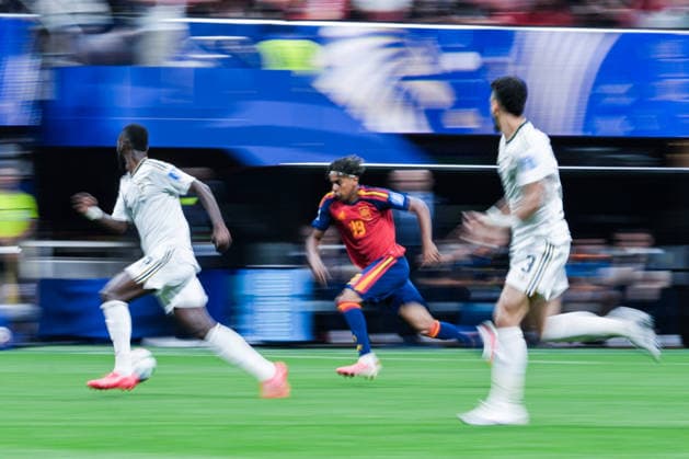 Lamine Yamal of Spain (C) runs with the ball during a FIFA Men’s World Cup 2026 Group Stage football match between Spain and Saudi Arabia at Atlanta Stadium, in Atlanta on June 21th 2026 (Photo by Alexandra Fechete SPP)  Copyright: xAlexandraxFechete SPPx Sportspressphoto_SPR172679