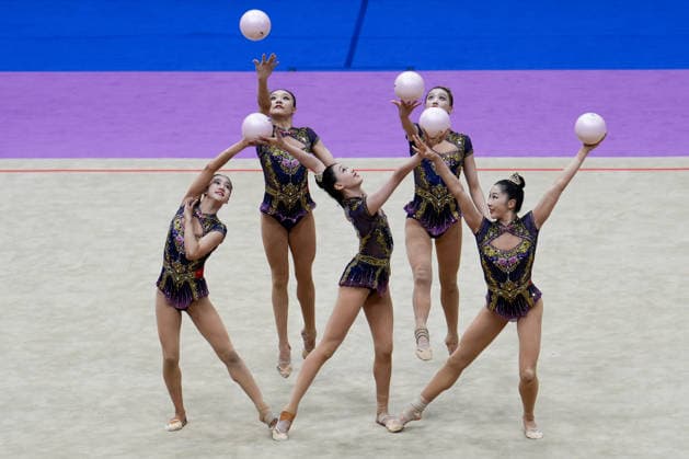 (260621) -- BEIJING, June 21, 2026 -- Team China compete during the group 5 balls final at the 2026 Rhythmic gymnastics, Rhythmische Sportgymnastik, RSG World Challenge Cup Beijing in Beijing, China, June 21, 2026. ) (SP)CHINA-BEIJING-RHYTHMIC GYMNASTICS-WORLD CHALLENGE CUP(CN) XiexHan 