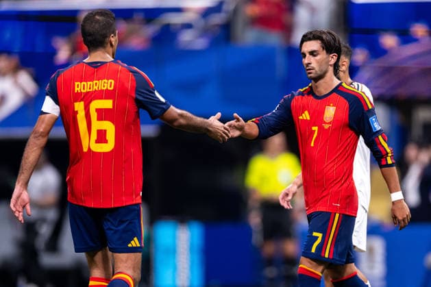 260621 Rodri and Ferran Torres of Spain after the FIFA World Cup, WM, Weltmeisterschaft, Fussball 2026 football match between Spain and Saudi Arabia on June 21, 2026 in Atlanta. Photo: Ludvig Thunman BILDBYRAN kod LT LT0806 fotboll football soccer fotball vm fotbolls-vm fotball-vm fotbolls-vm 2026 fifa world cup 2026 day 11 bbeng *** June 21, 2026  Copyright: LUDVIGxTHUNMAN BB260621LT113