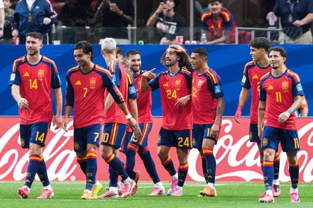Marc Cucurella of Spain celebrates the team s fourth goal during a FIFA Men’s World Cup 2026 Group Stage football match between Spain and Saudi Arabia at Atlanta Stadium, in Atlanta on June 21th 2026 (Photo by Alexandra Fechete SPP)  Copyright: xAlexandraxFechete SPPx Sportspressphoto_SPR172717